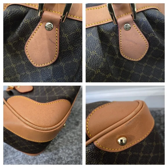 Rioni leather and coated canvas shoulder satchel, EUC - Picture 2 of 16